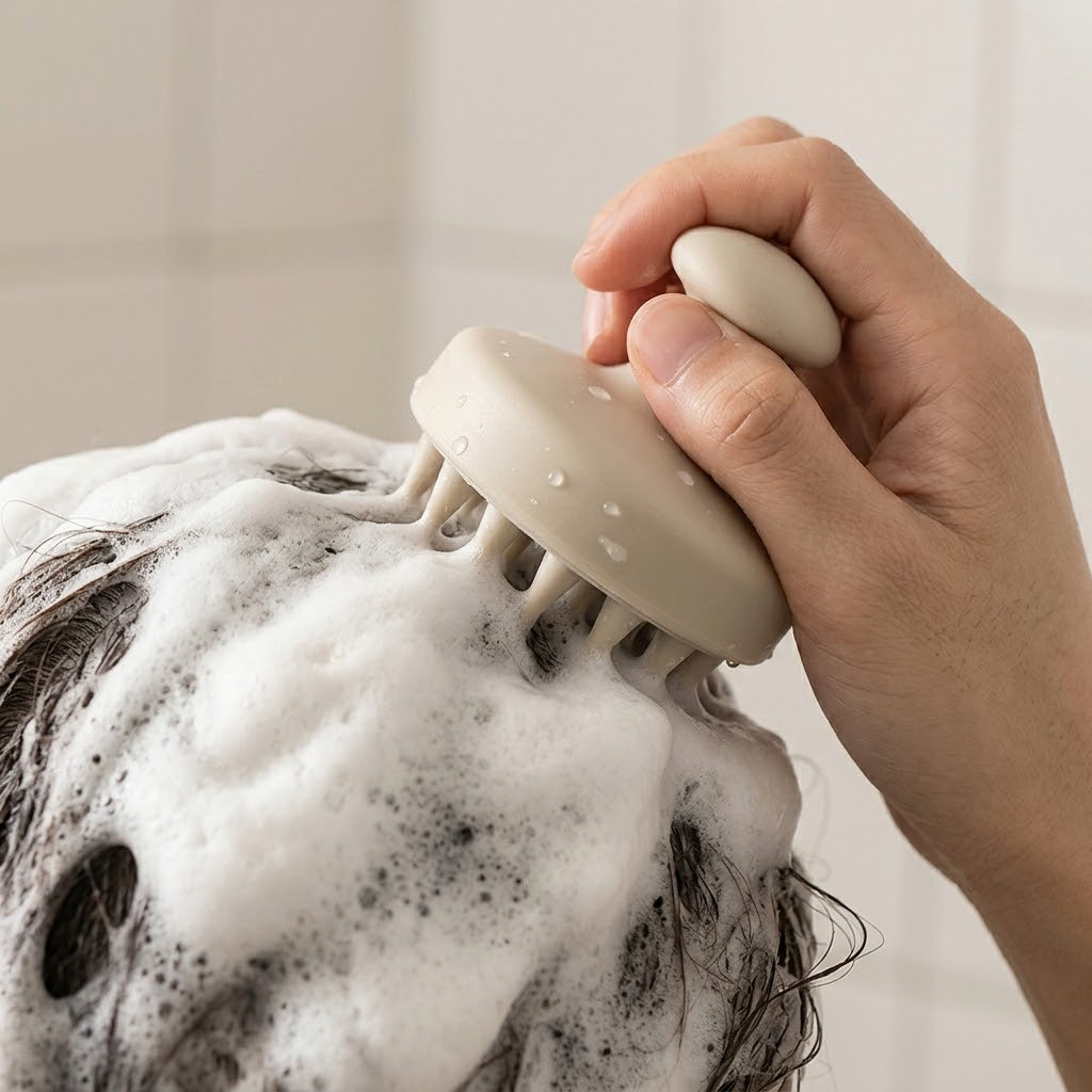 Brosse massante cuir chevelu